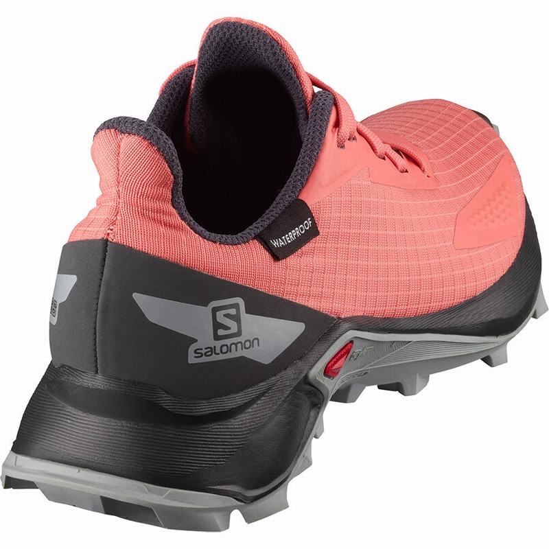 Kids' Salomon ALPHACROSS BLAST CLIMASALOMON WATERPROOF Trail Running Shoes Coral | US-OCHN106