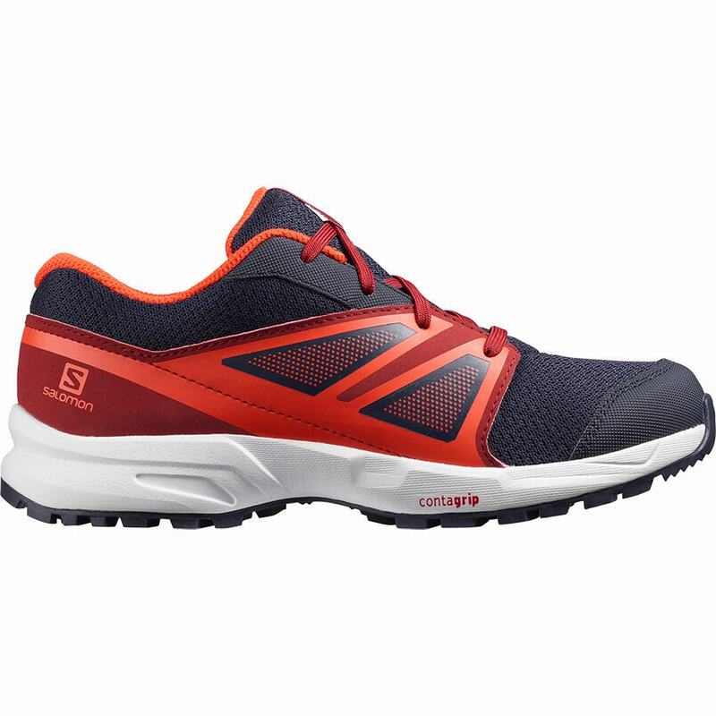 Kids' Salomon SENSE J Trail Running Shoes Blue / Red | US-JOSN249