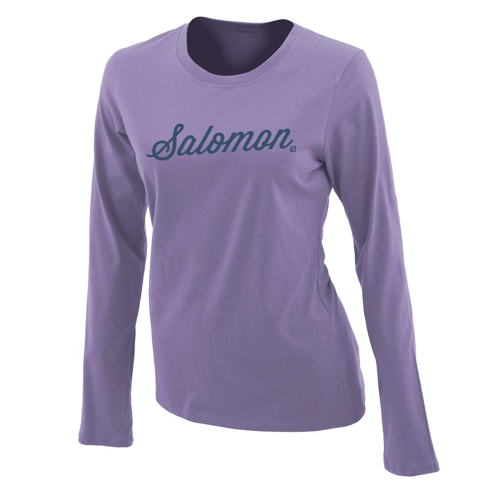 Kids\' Salomon SMOOTH LS G T Shirts Grey | US-TEYR143