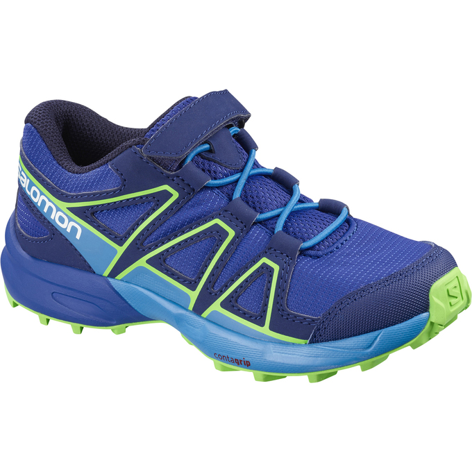 Kids\' Salomon SPEEDCROSS BUNGEE K Trail Running Shoes Deep Blue | US-BUIY730