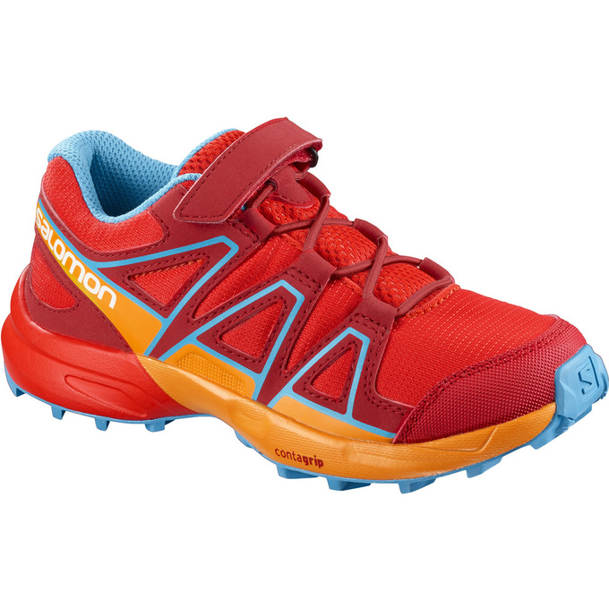 Kids\' Salomon SPEEDCROSS BUNGEE K Trail Running Shoes Red / Orange | US-TVCQ819