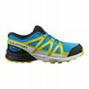 Kids' Salomon SPEEDCROSS CLIMASALOMON WATERPROOF Trail Running Shoes Navy / Blue | US-GEFX918