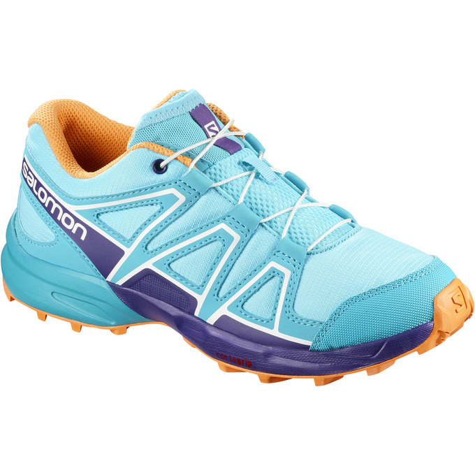 Kids\' Salomon SPEEDCROSS J Trail Running Shoes Light Turquoise | US-DXHR627