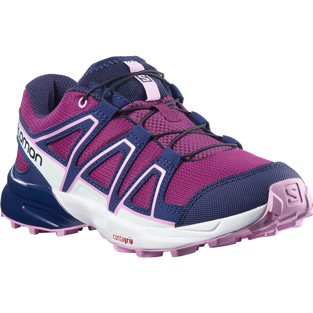 Kids' Salomon SPEEDCROSS J Trail Running Shoes Purple | US-VTBY830