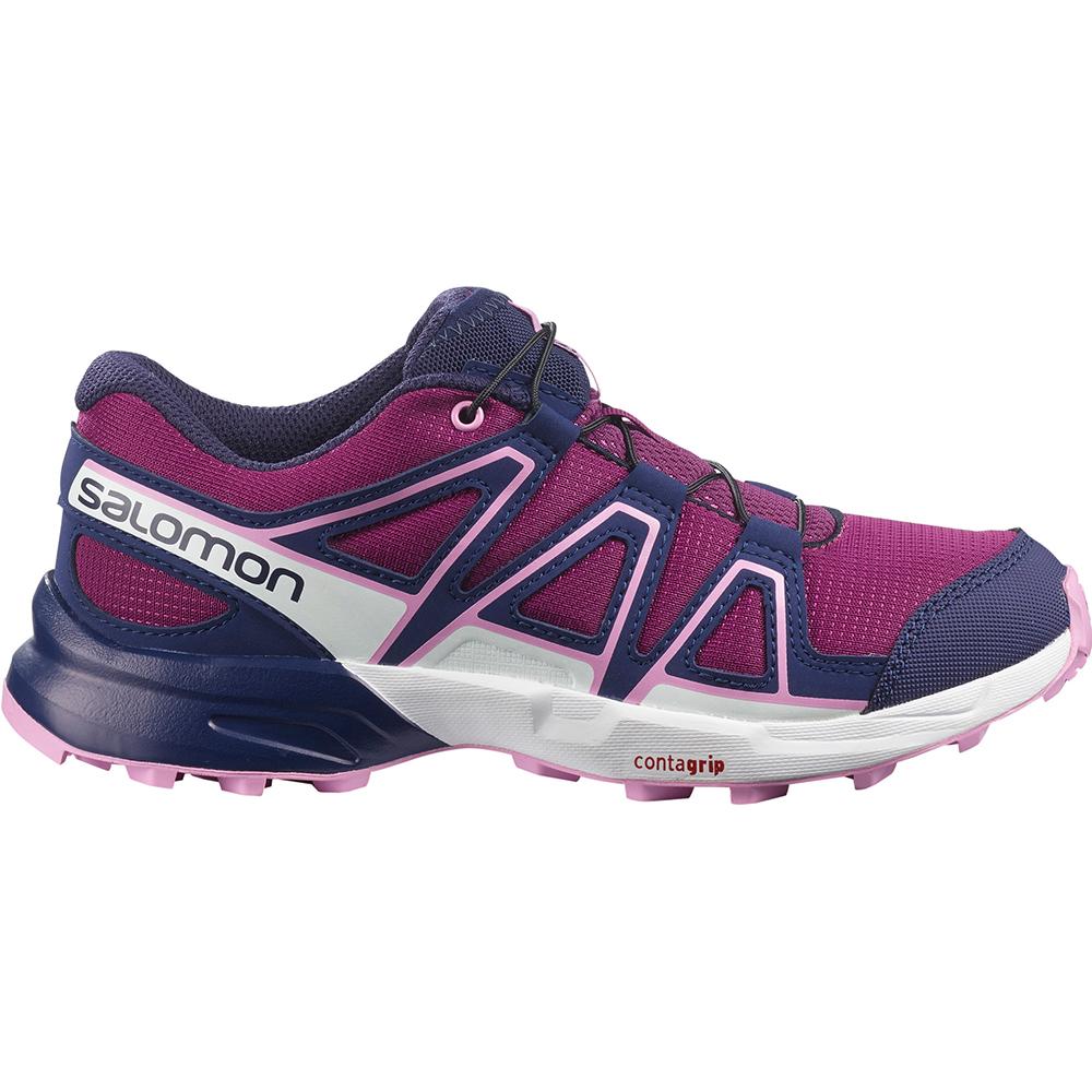 Kids\' Salomon SPEEDCROSS J Trail Running Shoes Purple | US-VTBY830