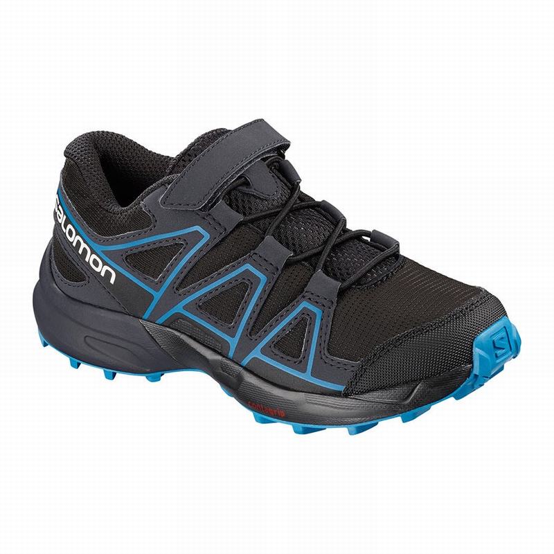 Kids\' Salomon SPEEDCROSS Trail Running Shoes Black / Deep Grey | US-ALSZ607