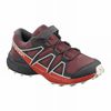 Kids' Salomon SPEEDCROSS Trail Running Shoes Burgundy / Coral | US-GJHU164