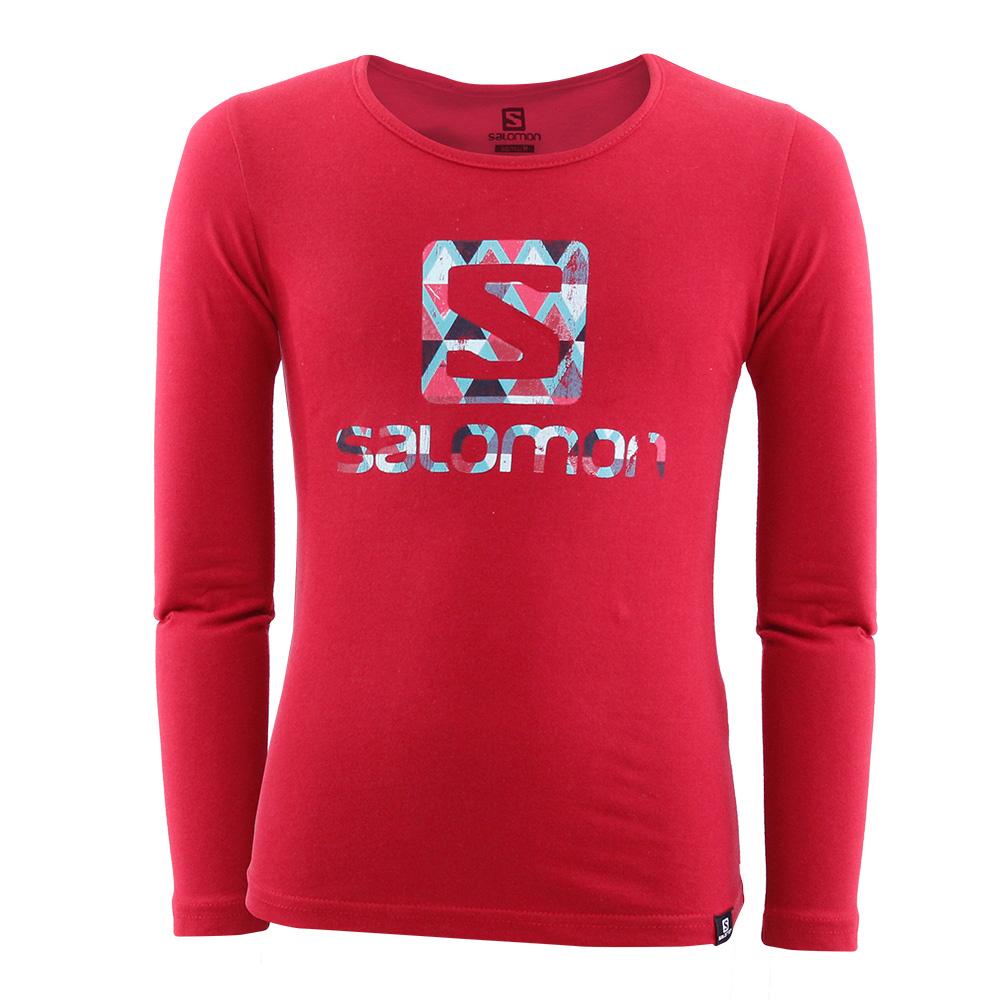 Kids\' Salomon SWAZI LS G T Shirts Red | US-TWQD192