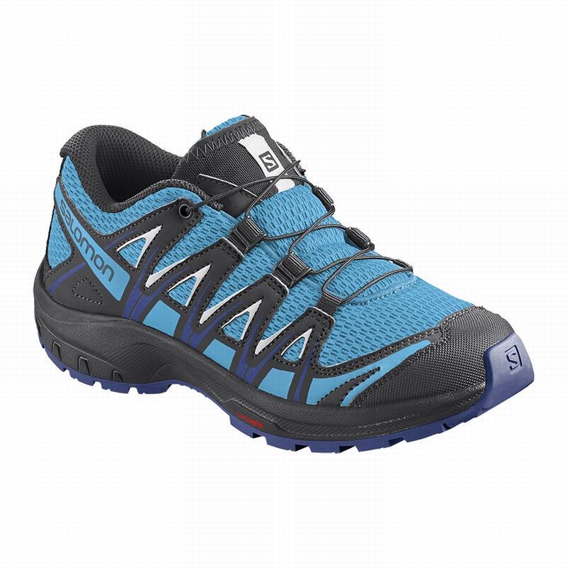 Kids\' Salomon XA PRO 3D J Trail Running Shoes Blue / White | US-AFQZ102