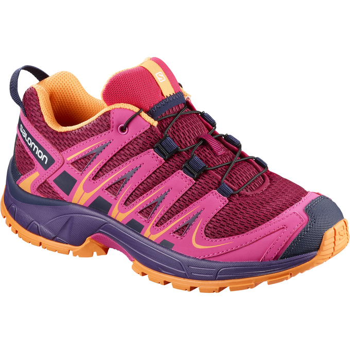 Kids\' Salomon XA PRO 3D J Trail Running Shoes Burgundy Pink | US-PCZF762