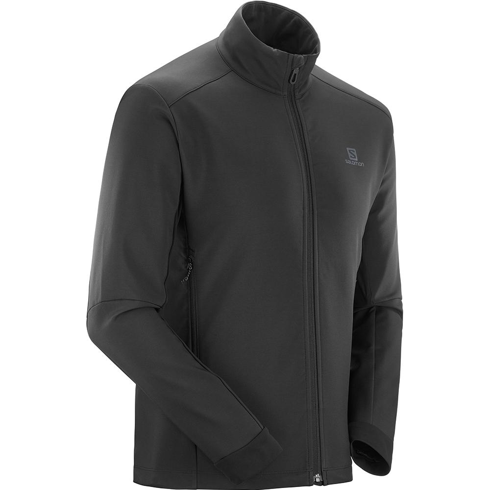 Men's Salomon AGILE SOFTSHELL JKT M Jackets Black | US-ETQI396