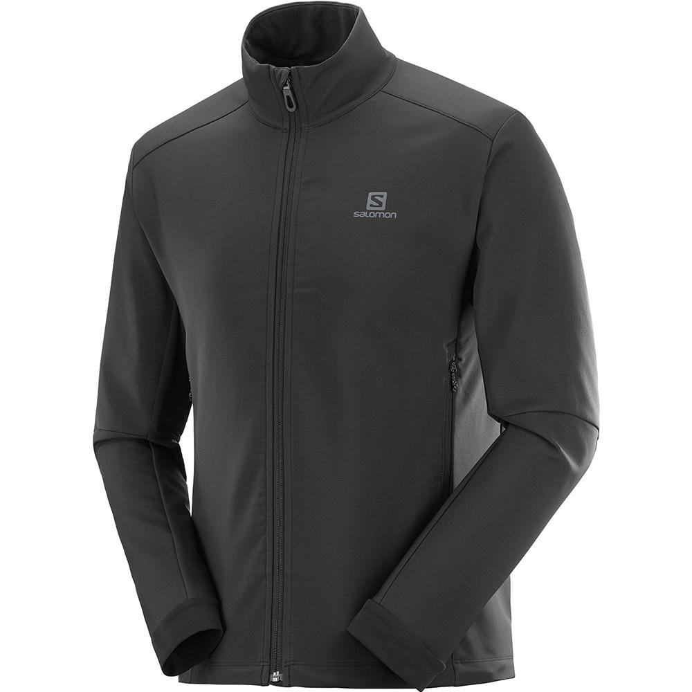 Men\'s Salomon AGILE SOFTSHELL JKT M Jackets Black | US-ETQI396