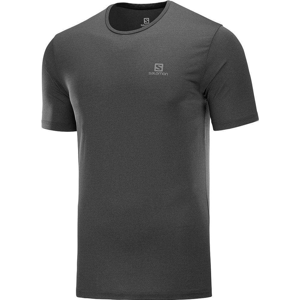 Men\'s Salomon AGILE TRAINING M T Shirts Black | US-JANC205