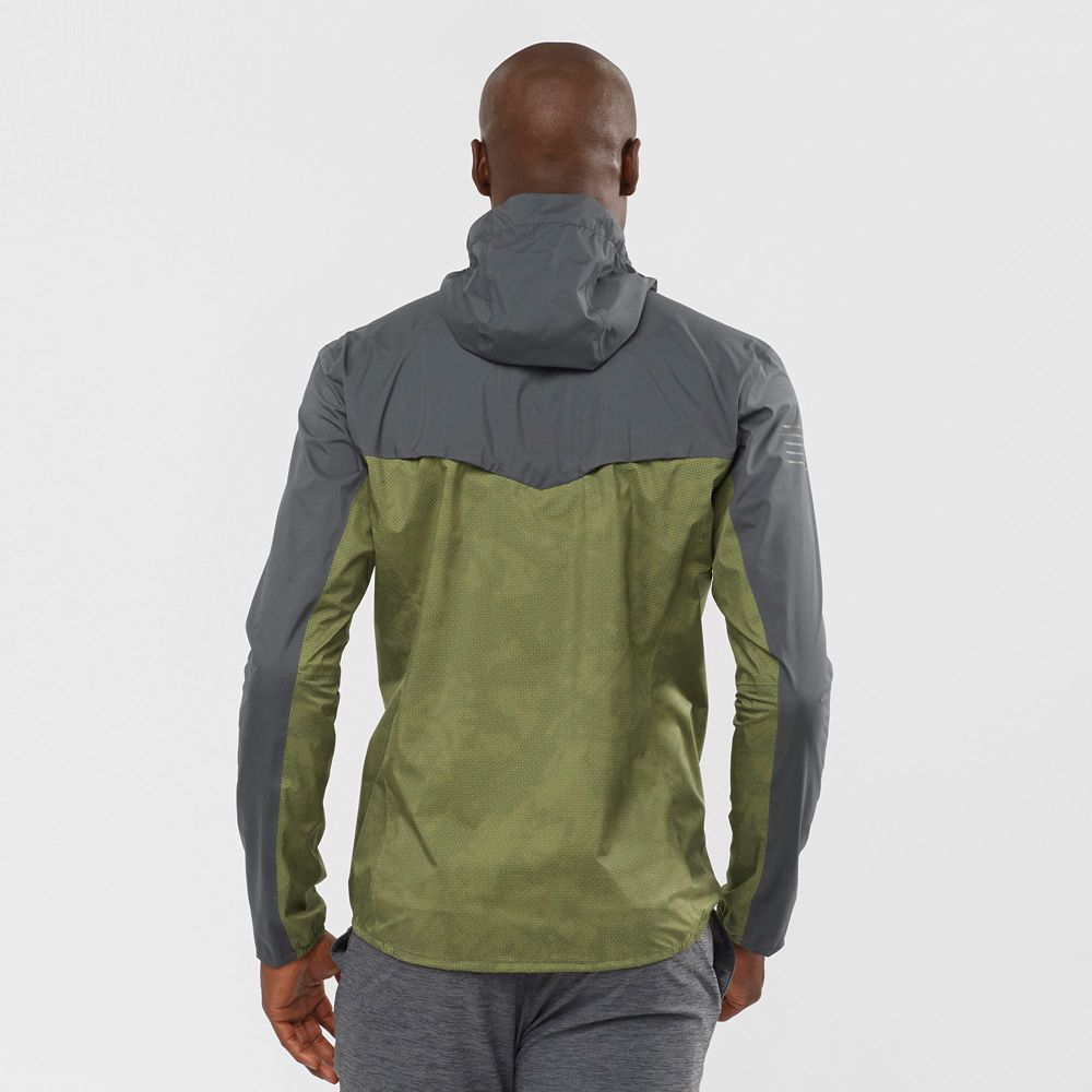 Men's Salomon BONATTI 2.5L Waterproof Jackets Olive | US-YXVR526