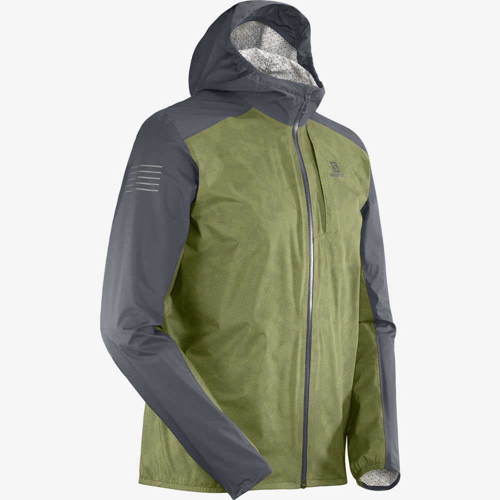 Men's Salomon BONATTI 2.5L Waterproof Jackets Olive | US-YXVR526