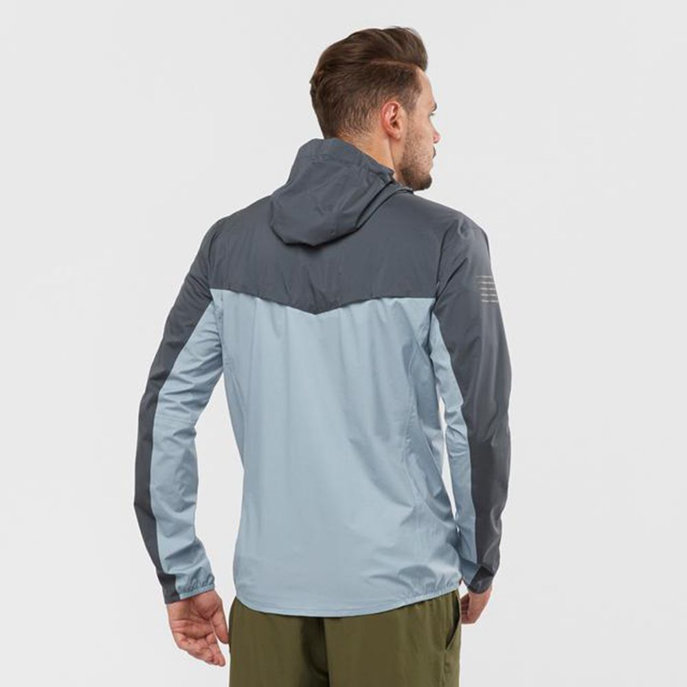 Men's Salomon BONATTI WATERPROOF Jackets Blue | US-GMDW312