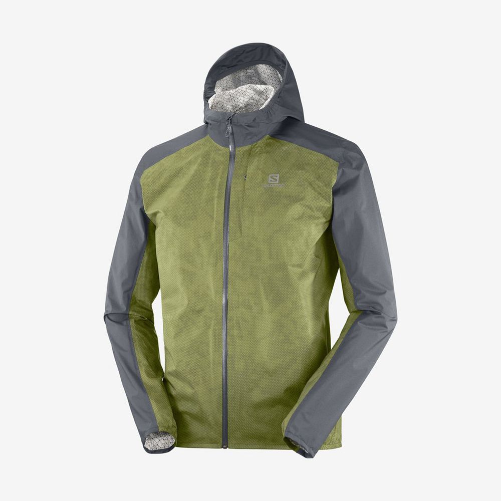 Men's Salomon BONATTI WATERPROOF Jackets Blue | US-GMDW312