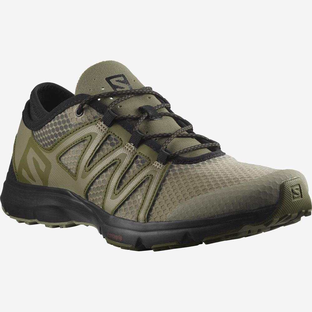 Men's Salomon CROSSAMPHIBIAN SWIFT 2 Hiking Shoes Olive | US-TKLU809