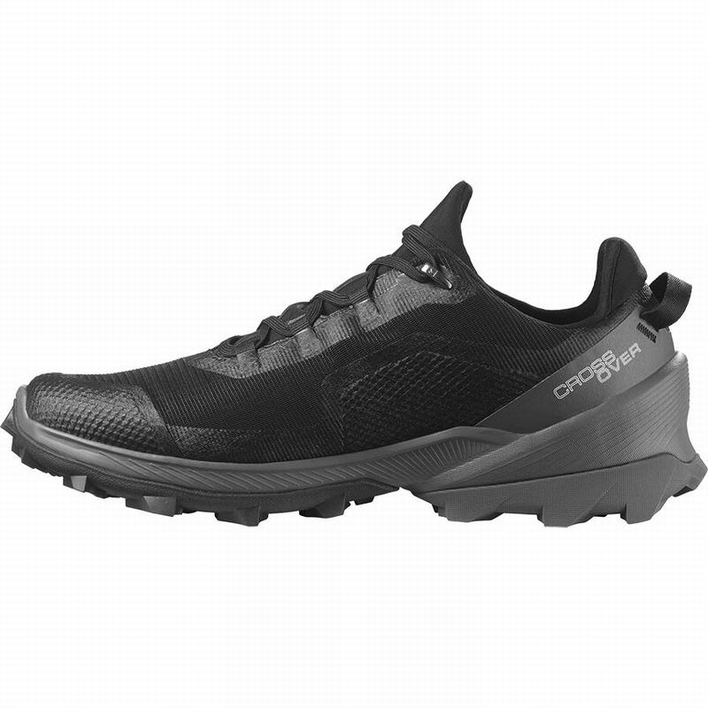 Men's Salomon CROSS OVER GORE-TEX Hiking Shoes Black | US-HSWL283