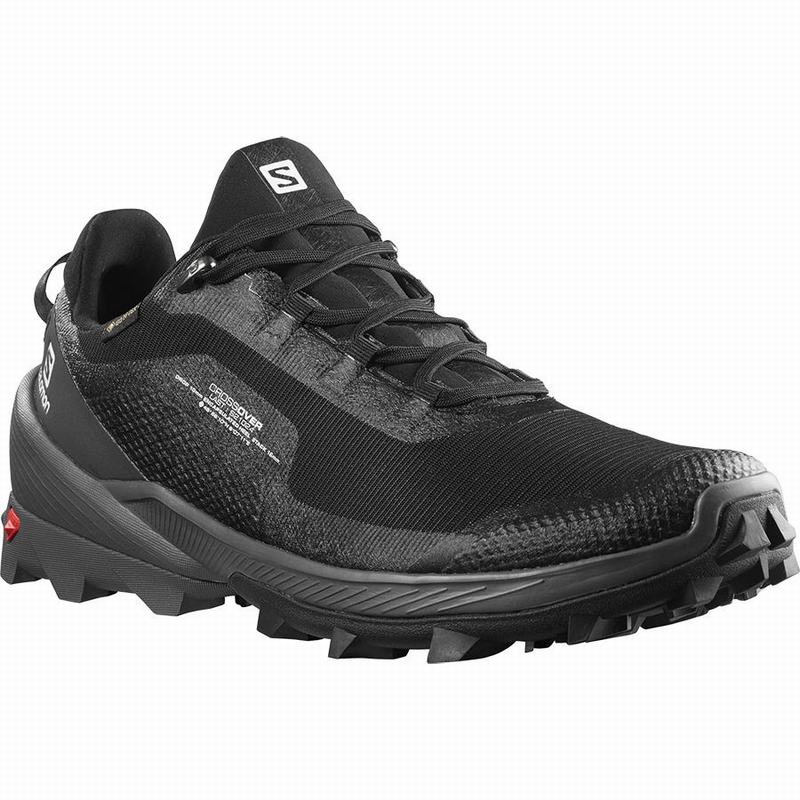 Men's Salomon CROSS OVER GORE-TEX Hiking Shoes Black | US-HSWL283