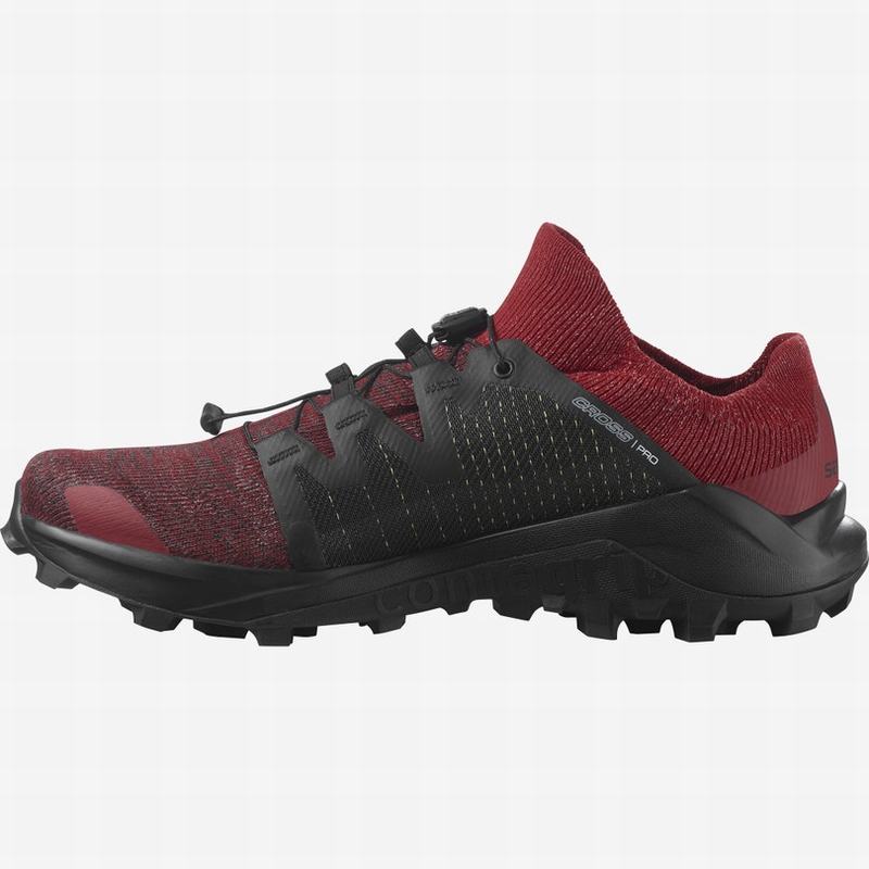 Men's Salomon CROSS /PRO Trail Running Shoes Red / Black | US-IYMF429