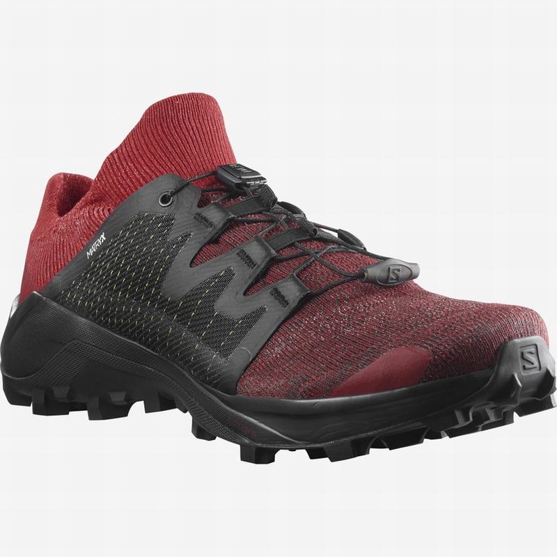 Men's Salomon CROSS /PRO Trail Running Shoes Red / Black | US-IYMF429