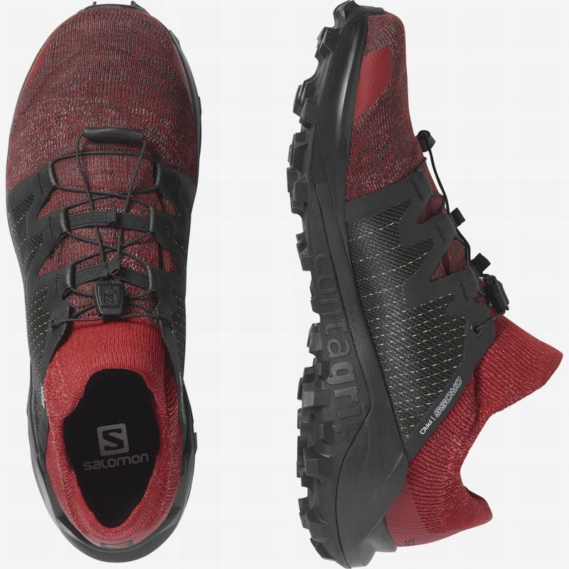 Men's Salomon CROSS /PRO Trail Running Shoes Red / Black | US-IYMF429