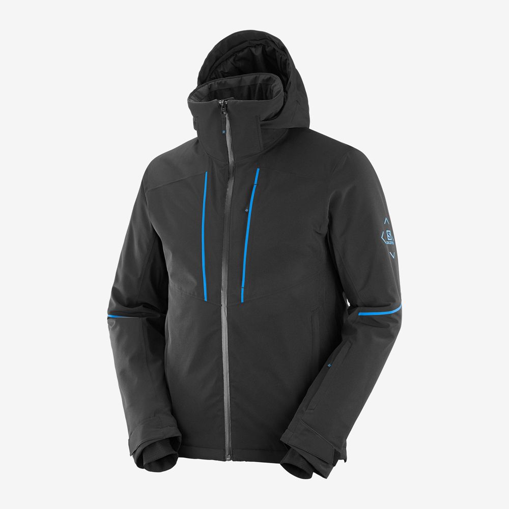 Men's Salomon EDGE Ski Jackets Black | US-XRCV859