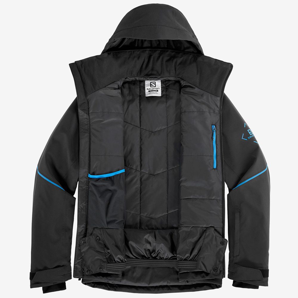 Men's Salomon EDGE Ski Jackets Black | US-XRCV859