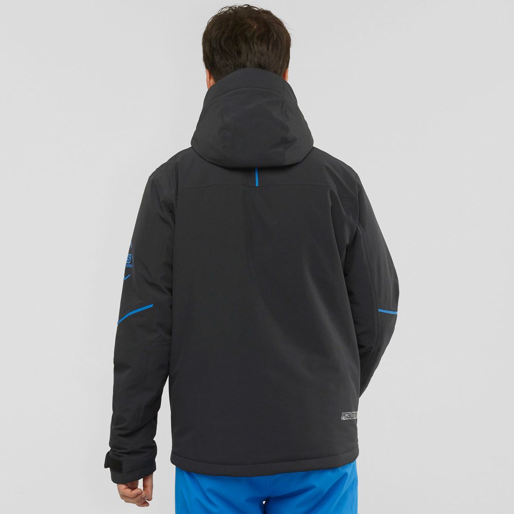 Men's Salomon EDGE Ski Jackets Black | US-XRCV859