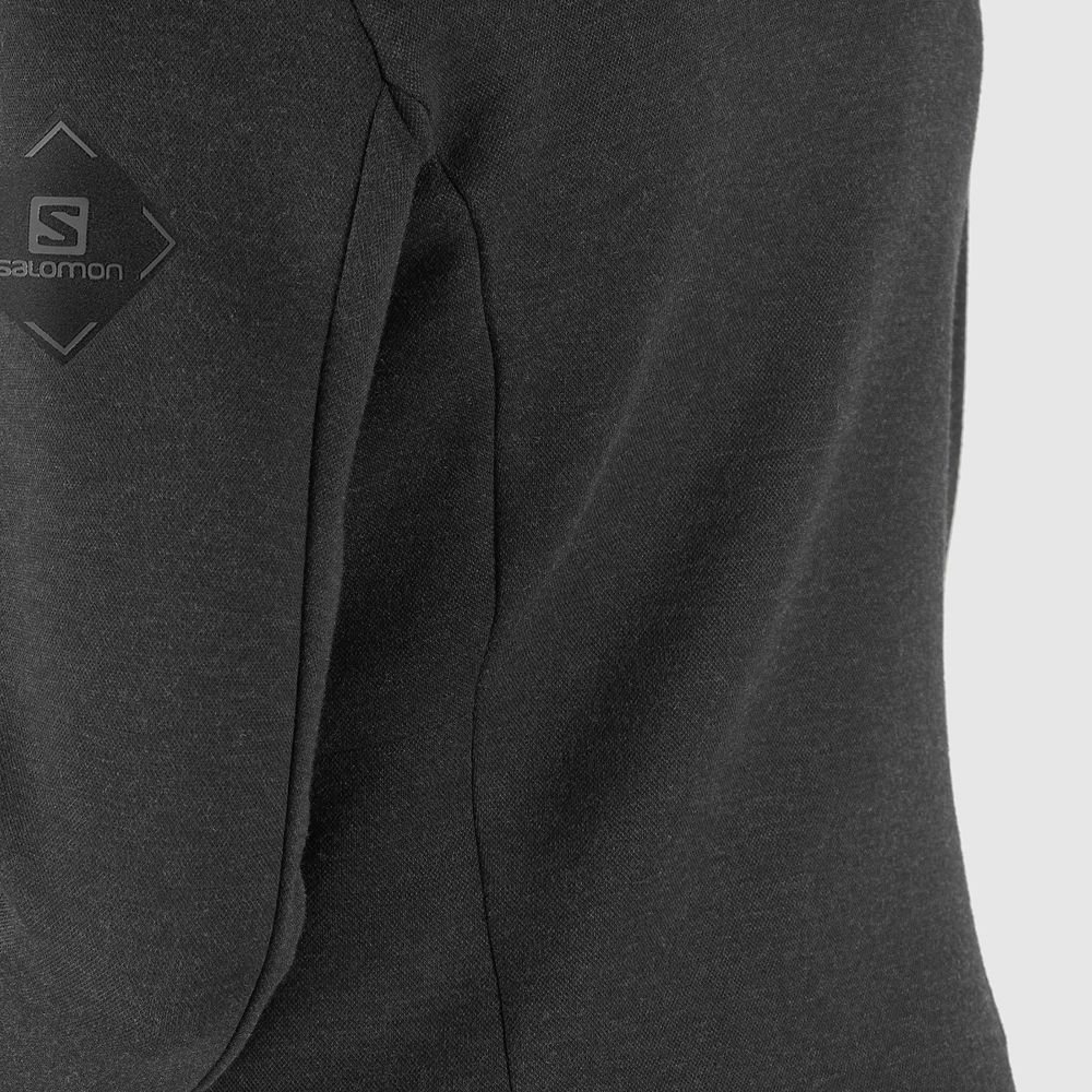 Men's Salomon ESSENTIAL WARM Midlayers Black | US-PUBW185