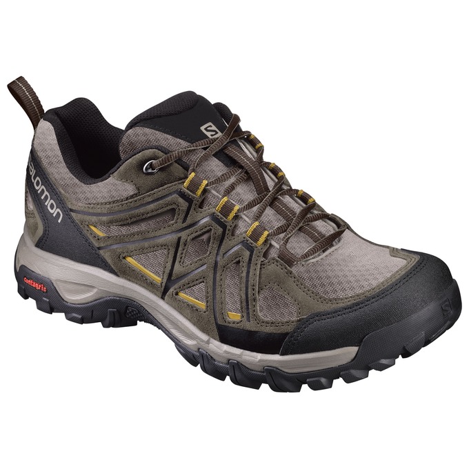 Men\'s Salomon EVASION 2 AERO Hiking Shoes Brown Black | US-RWMO965