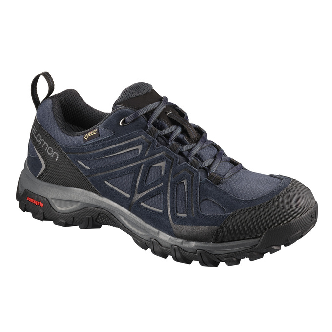 Men\'s Salomon EVASION 2 GTX Hiking Shoes Navy / Black | US-BJYF903