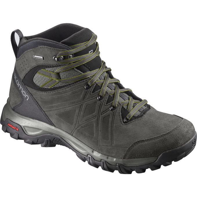 Men\'s Salomon EVASION 2 MID LTR GTX Hiking Shoes Black | US-CIJP617