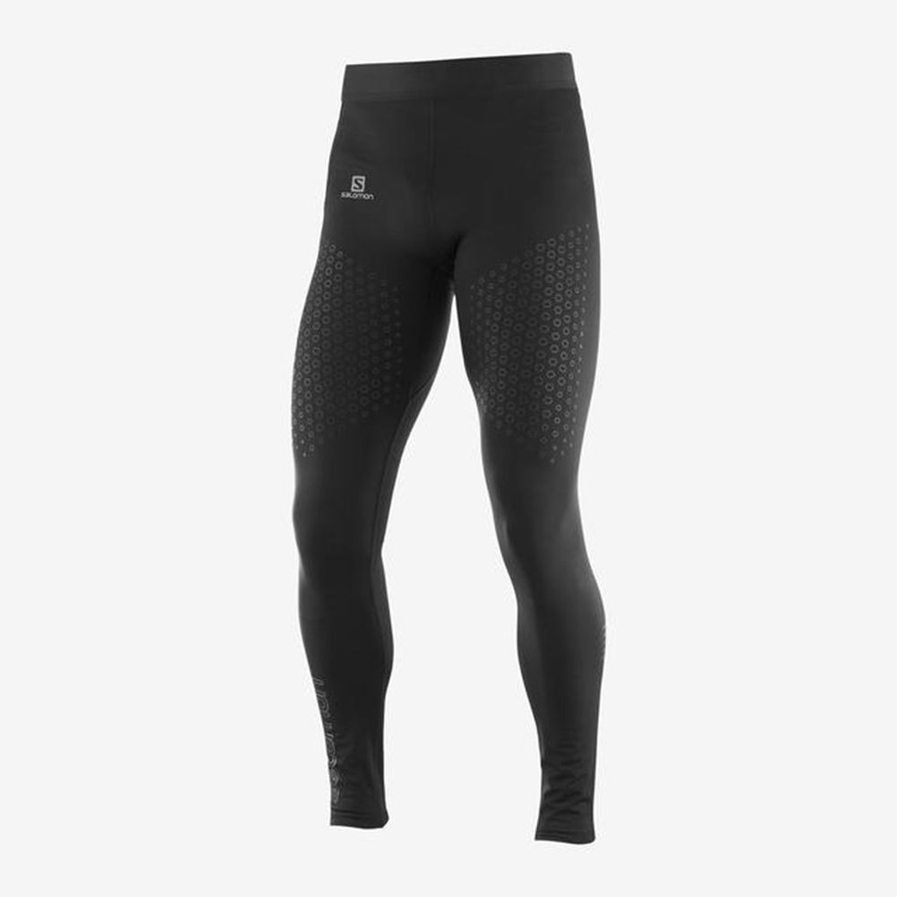 Men's Salomon EXO MOTION LONG Tights Black | US-ZKYO194