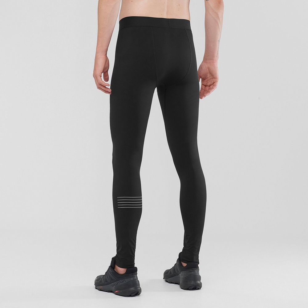 Men's Salomon EXO MOTION LONG Tights Black | US-ZKYO194