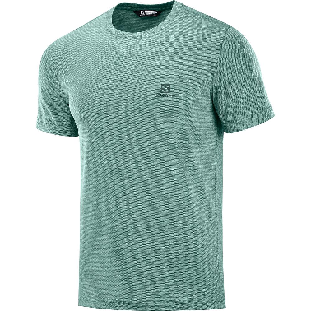 Men\'s Salomon EXPLORE PIQUE SS M T Shirts Green | US-CUBZ410