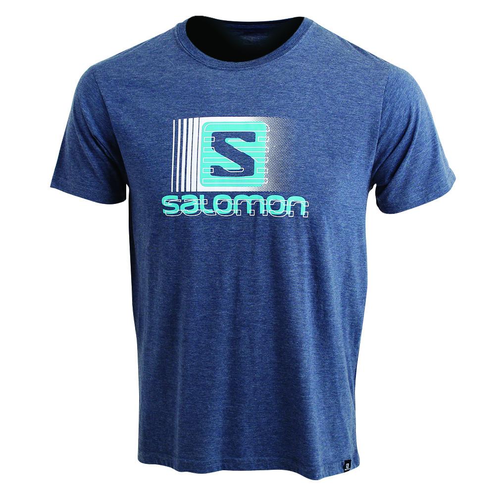 Men\'s Salomon FLASHBACK SS M T Shirts Dark Denim | US-EYDP457