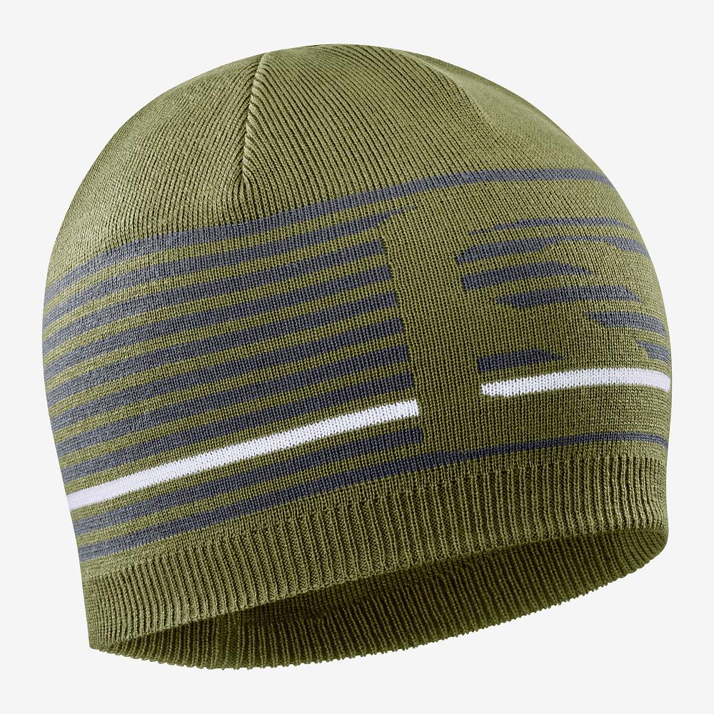 Men's Salomon FLATSPIN Beanie Green | US-KQRH356