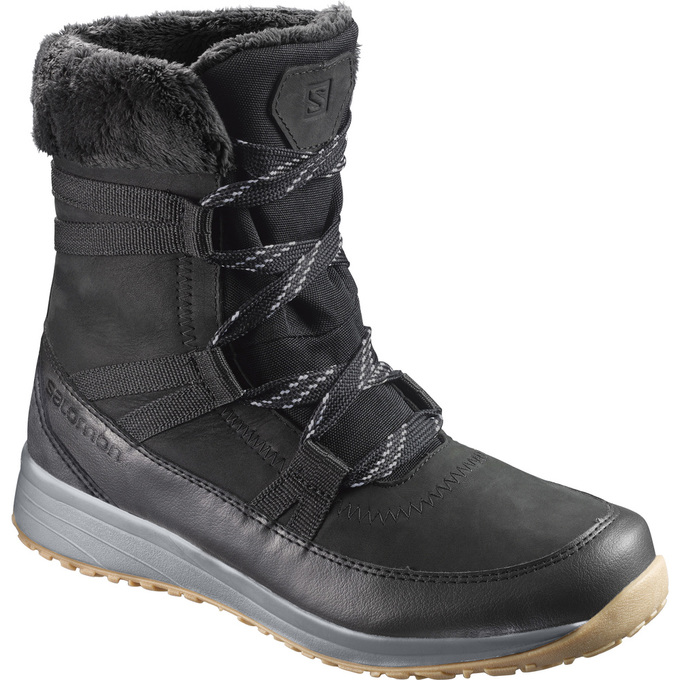 Men\'s Salomon HEIKA LTR CS WP Winter Boots Black | US-VEQF046