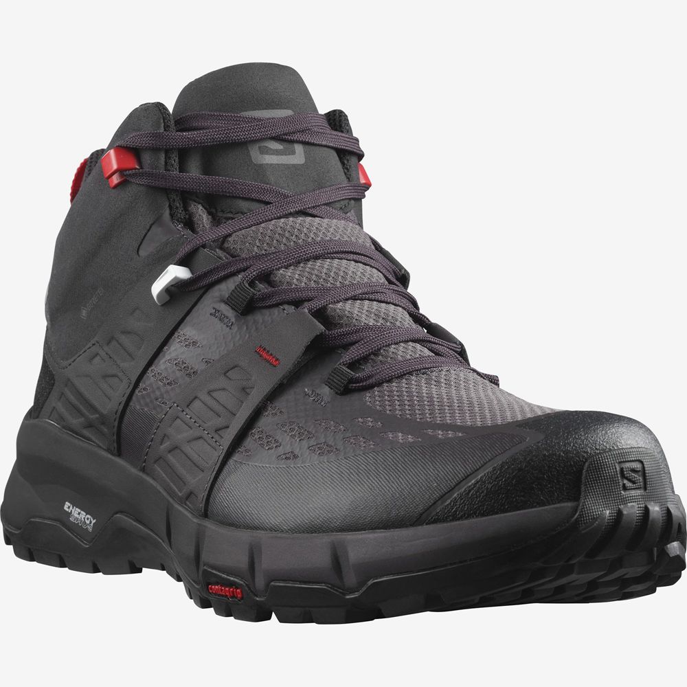 Men's Salomon ODYSSEY MID GTX Hiking Boots Black | US-FZXT253