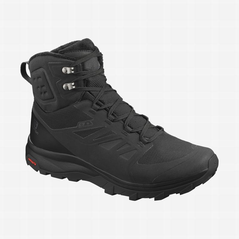 Men\'s Salomon OUTBLAST TS CSWP Winter Boots Black | US-EBLI579