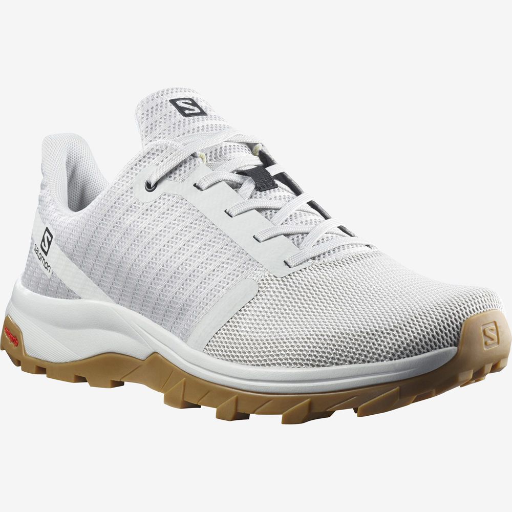 Men's Salomon OUTBOUND PRISM Hiking Shoes White | US-IDGH195