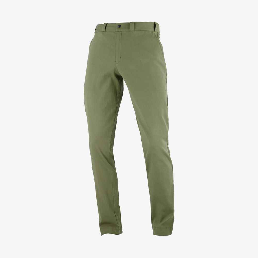 Men's Salomon OUTLIFE CHINO M Pants Olive | US-YLTD506