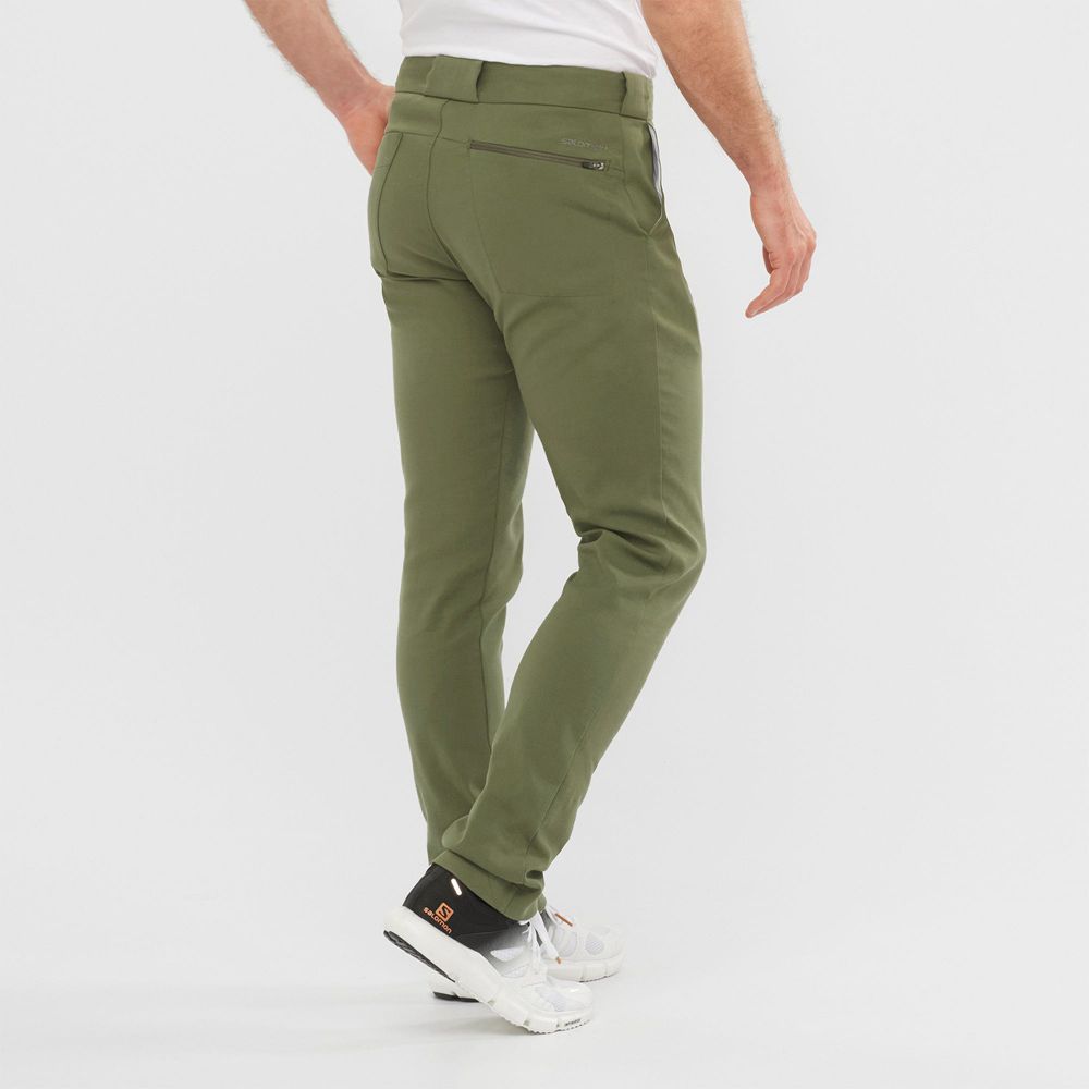 Men's Salomon OUTLIFE CHINO M Pants Olive | US-YLTD506