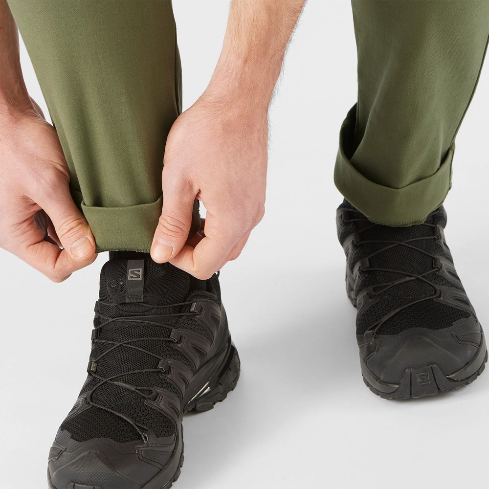 Men's Salomon OUTLIFE CHINO M Pants Olive | US-YLTD506