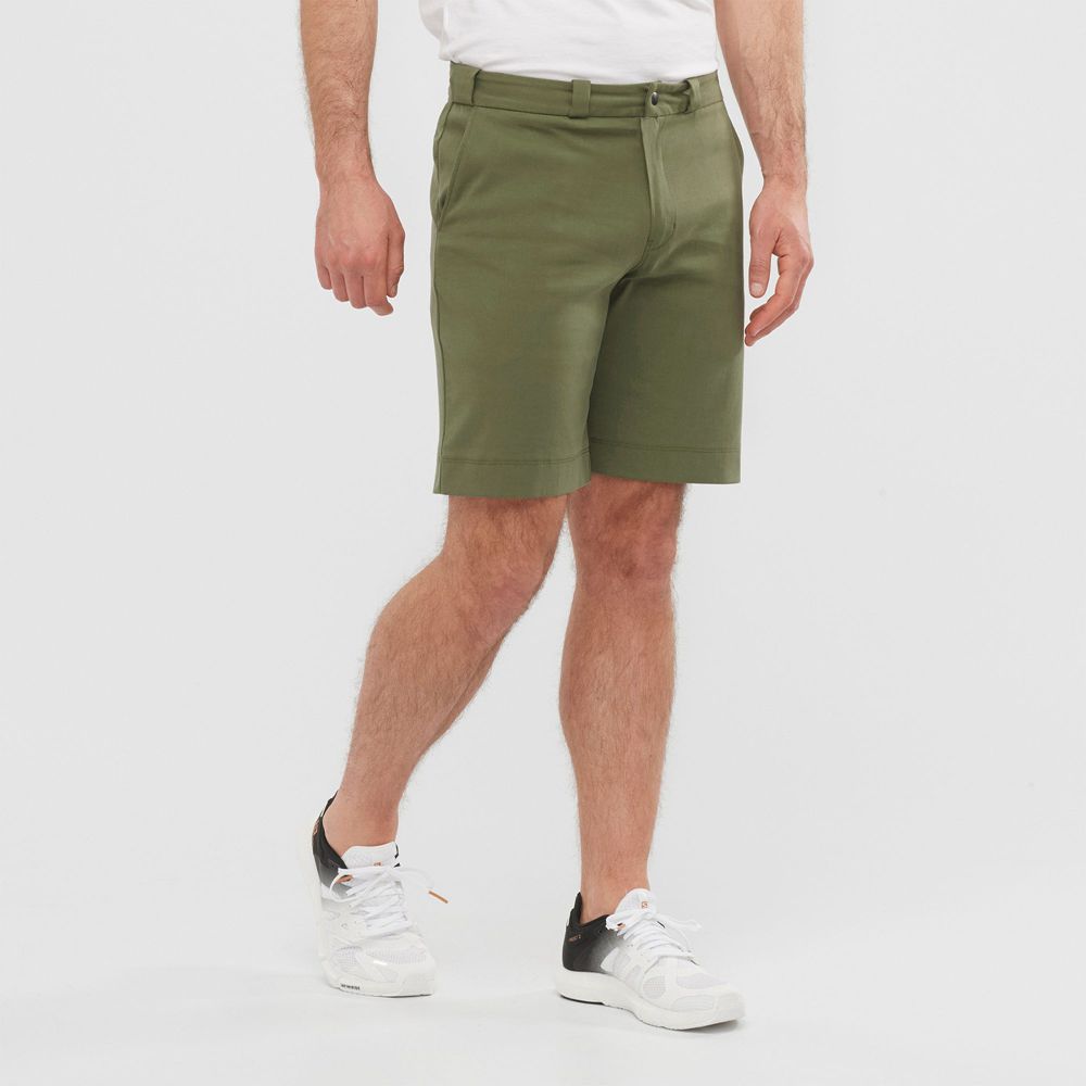 Men\'s Salomon OUTLIFE CHINO M Shorts Olive | US-BOMI083