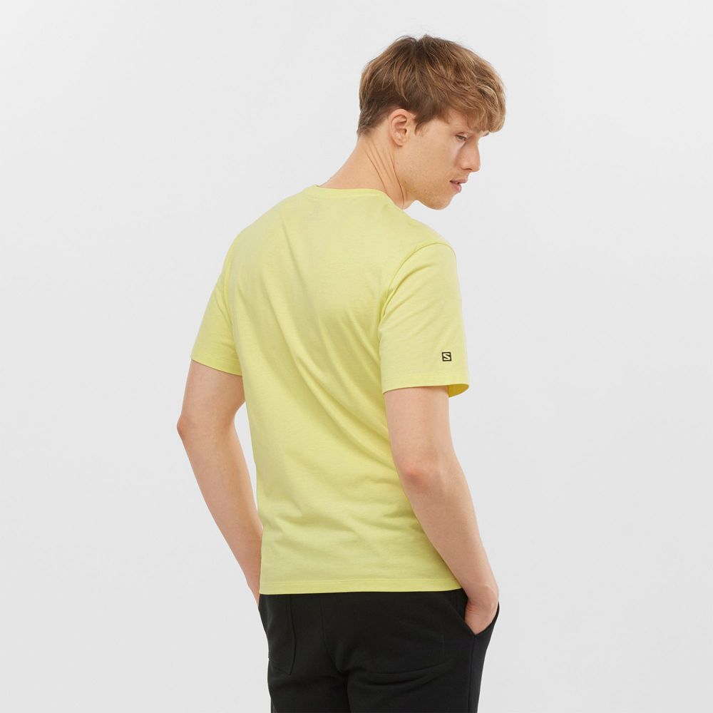 Men's Salomon OUTLIFE GRAPHIC SALOMONOTONE SS M Short Sleeve T Shirts Yellow | US-FQWE213