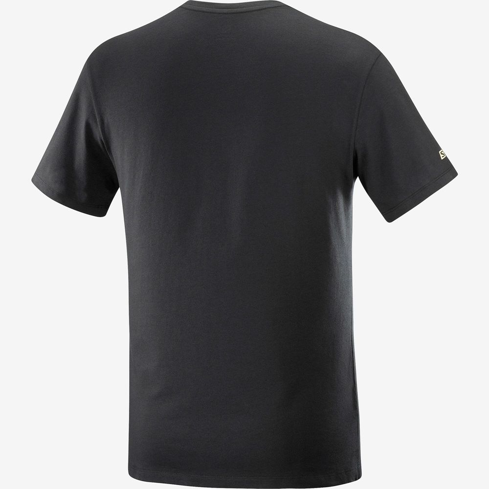 Men's Salomon OUTLIFE GRAPHIC SPEEDCROSS SS M Short Sleeve T Shirts Black | US-SZIP821