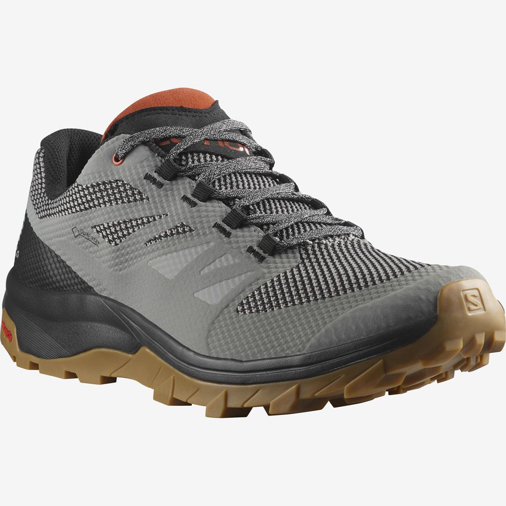 Men's Salomon OUTLINE GORE-TEX Hiking Shoes Grey | US-CKDR529